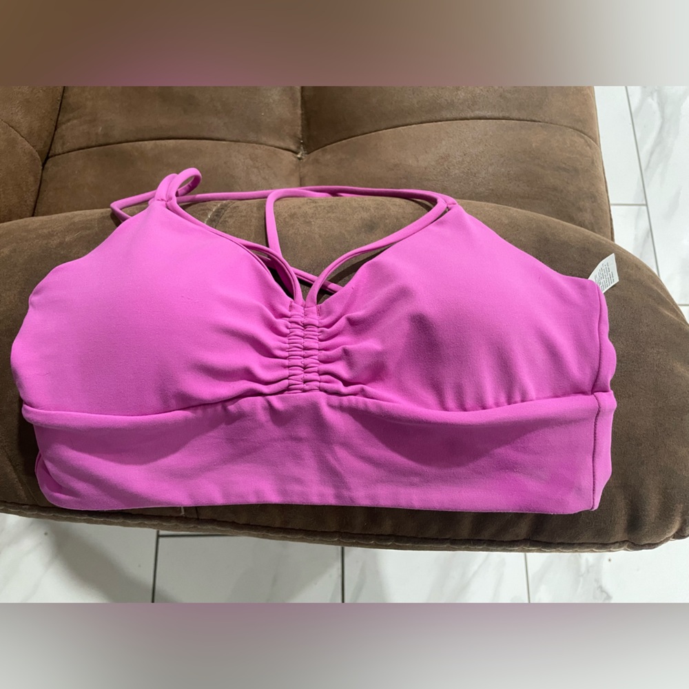 Lululemon  NULU STRAPY V NECK YOGA BRA POW PINK TONE  SZ 8
